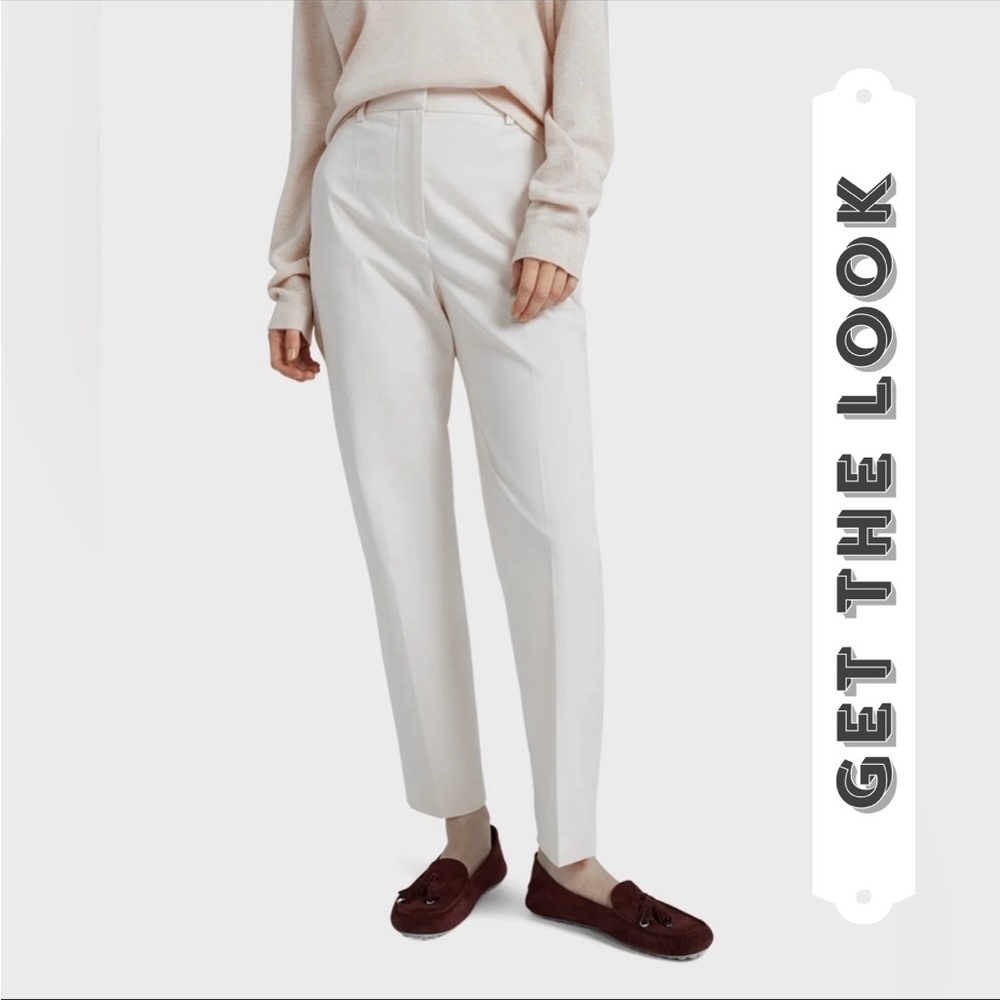 Loro Piana white slim straight pants, cotton twill